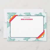 スターパーソナライズされた先生年末通知 サンキューカード (正面)