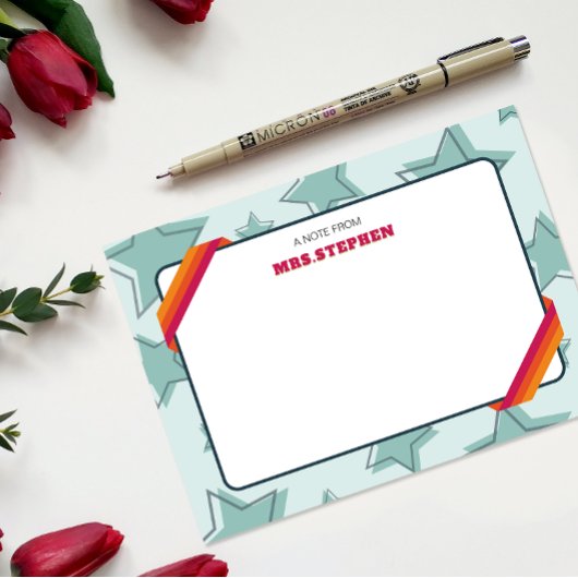 スターパーソナライズされた先生年末通知 サンキューカード