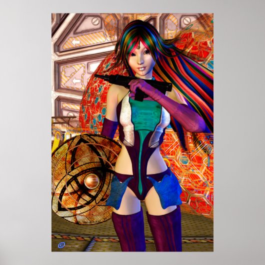 スタービームサイエンスフィクションファンタジーアート ポスター (正面)