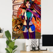 スタービームサイエンスフィクションファンタジーアート ポスター (ホームオフィス)