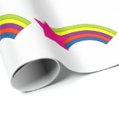 スターピンクカラフルレインボーガーリー ラッピングペーパー (ロールコーナー)