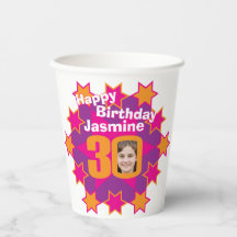 スターピンク黄金色30歳の誕生日2枚の写真