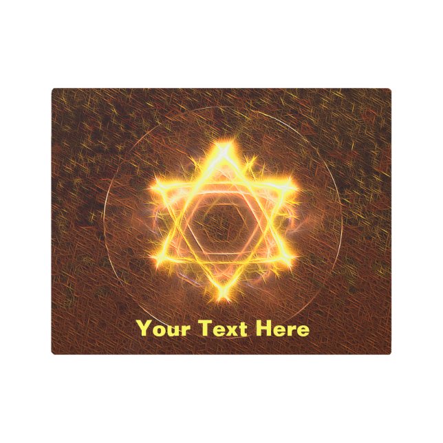 スターファイアフラクタルマーゲンDavid メタルプリント (正面)