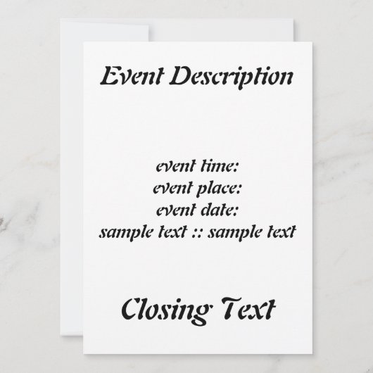 スターファイア 招待状 (裏面)