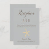 スターフィッかわいらしグブルーとブラウン披露宴 エンクロージャーカード (正面/裏面)