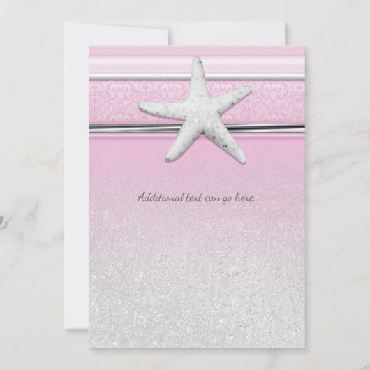 スターフィッエレガントクビーチピンクスウィート16招待状 招待状 (裏面)