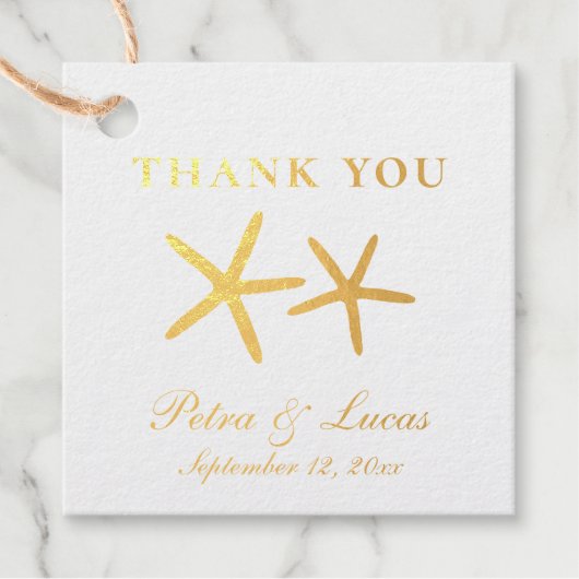 スターフィッエレガントクビーチ結婚式箔 フェイバータグ (正面)