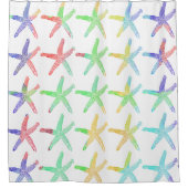 スターフィッカラフルトパターンキッズバスルームかわいい シャワーカーテン (正面)