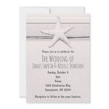 スターフィックラシックグホワイトビーチ結婚式招待状