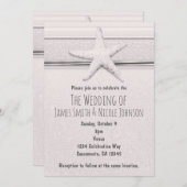 スターフィックラシックグホワイトビーチ結婚式招待状 招待状 (正面/裏面)