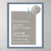 スターフィッシュとサンドドル – ビーチ結婚式へようこそ ポスター (正面)