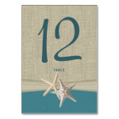 スターフィッシュとバーラップのテーブル番号カード テーブルナンバー (裏面)