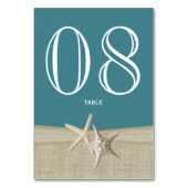 スターフィッシュとバーラップのテーブル番号カード テーブルナンバー (裏面)