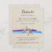 スターフィッシュとパープルブルーリボン披露宴カード 出欠カード (正面/裏面)