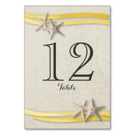 スターフィッシュとリボンの黄色の表の番号 テーブルナンバー