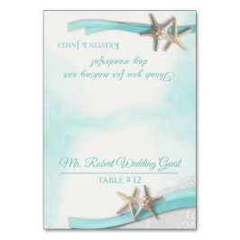 スターフィッシュとリボン置きテーブルカード テーブルナンバー