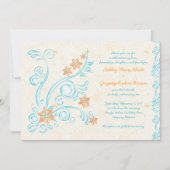 スターフィッシュと水の目的地の結婚式招待状 招待状 (正面)