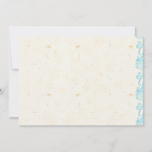 スターフィッシュと水の目的地の結婚式招待状 招待状 (裏面)