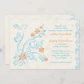 スターフィッシュと水の目的地の結婚式招待状 招待状 (正面/裏面)