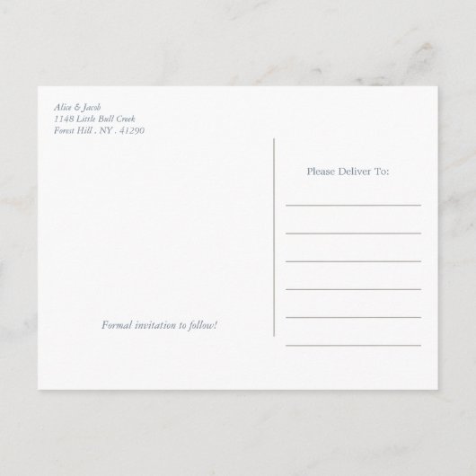 スターフィッシュと砂ドル – ビーチ日付を保存 案内ポストカード (裏面)