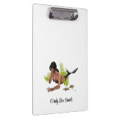 スターフィッシュのクリップボードを持つBrunetteマーメイド クリップボード (右)