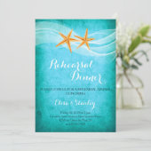 スターフィッシュのペア&結婚ヴェイルのリハーサルディナー 招待状 (スタンド正面)