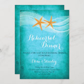 スターフィッシュのペア&結婚ヴェイルのリハーサルディナー 招待状 (正面/裏面)