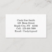 スターフィッシュの名刺を持つブルネットの人魚 名刺 (裏面)