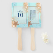 スターフィッシュはハワイの青いオレンジ色のテーブル席を泡立てる ハンドファン (正面&裏面)