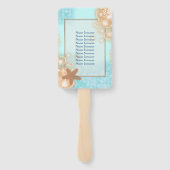 スターフィッシュはハワイの青いオレンジ色のテーブル席を泡立てる ハンドファン (裏面)