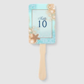 スターフィッシュはハワイの青いオレンジ色のテーブル席を泡立てる ハンドファン (正面)