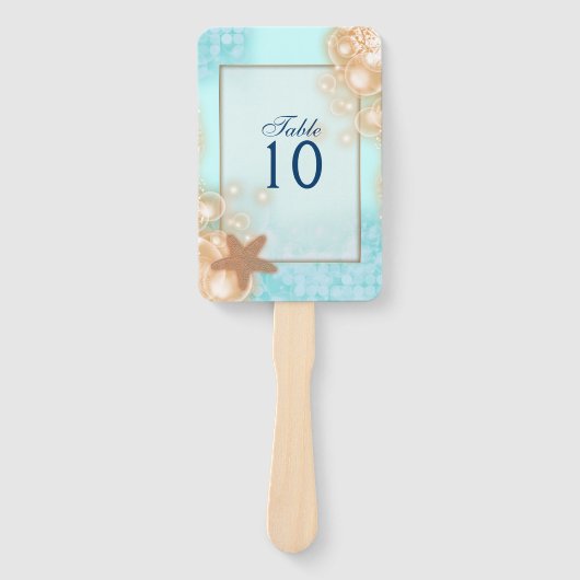 スターフィッシュはハワイの青いオレンジ色のテーブル席を泡立てる ハンドファン (正面)