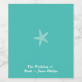 スターフィッシュアクアティール（緑がかった色）ビーチ結婚式ワインラベル ワインラベル (シングルラベル)