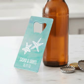 スターフィッシュアクアパーソナライズされた結婚式の引き出物 クレジットカード栓抜き