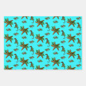 スターフィッシュアクアビーチクリスマスラッピング紙 ラッピングペーパーシート (正面3)