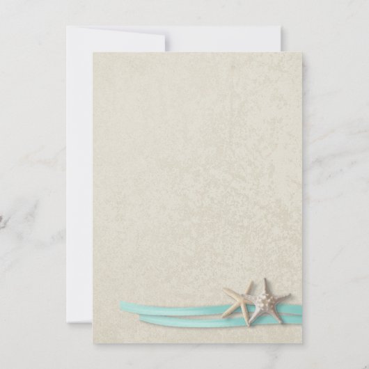 スターフィッシュアクアビーチブライダルシャワー 招待状 (裏面)