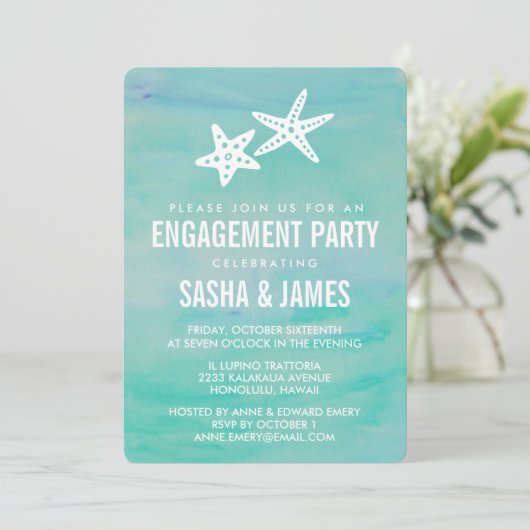 スターフィッシュアクア婚約パーティ招待状 招待状 (スタンド正面)