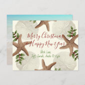 スターフィッシュアンドサンドドルクリスマスポストカード シーズンポストカード (正面/裏面)