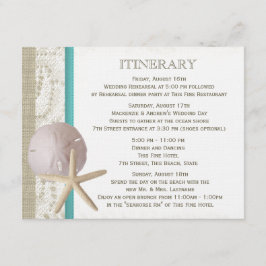 スターフィッシュアンドサンドドルティール(緑がかった色)海ロマンス エンクロージャーカード