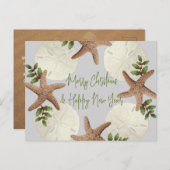 スターフィッシュアンドサンドドルビーチクリスマスポストカード ポストカード (正面/裏面)