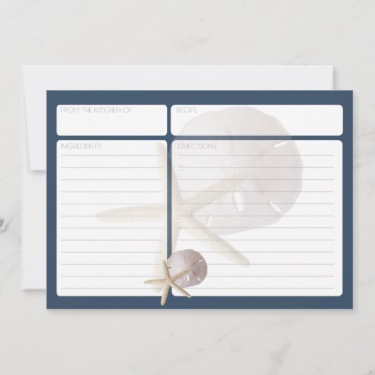 スターフィッシュアンドサンドドルレシピカード (正面)