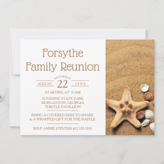 スターフィッシュアンドシーシェルビーチファミリー懇親会 招待状 (正面)