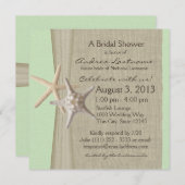 スターフィッシュアンドバーラップルックブライダルシャワー 招待状 (正面/裏面)