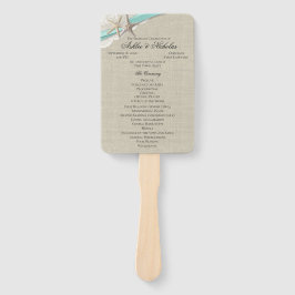 スターフィッシュアンドリボンアクア結婚式 プログラムファン ハンドファン