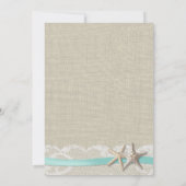 スターフィッシュアンドリボンビーチアクア 招待状 (裏面)