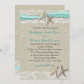 スターフィッシュアンドリボンビーチアクア 招待状 (正面/裏面)