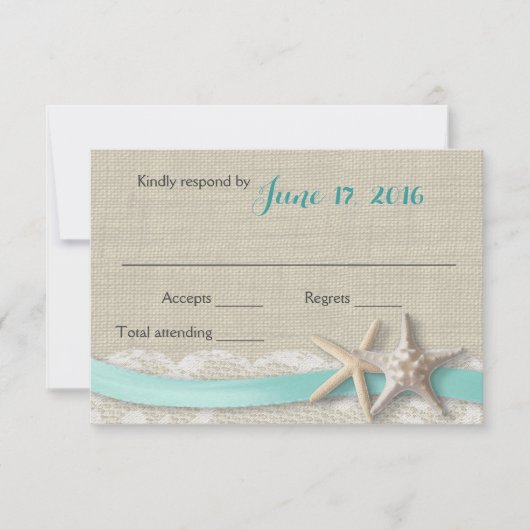 スターフィッシュアンドリボンビーチアクアRSVP 出欠カード (正面)
