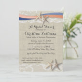 スターフィッシュアンドリボンブルーコーラルブライダルシャワー 招待状 (スタンド正面)