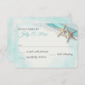 スターフィッシュアンドレースヴィンテージビーチターコイズ 出欠カード (正面/裏面)