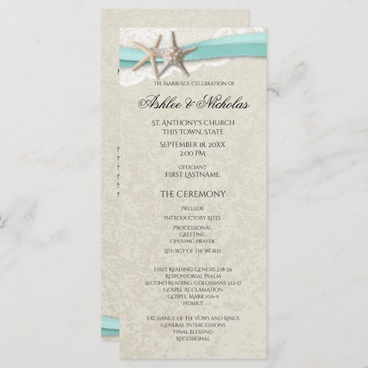 スターフィッシュアンドレース結婚式 プログラム (正面/裏面)